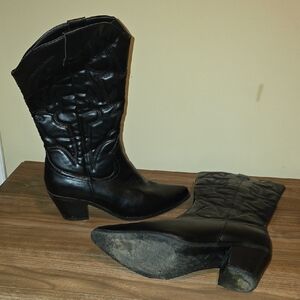 Black Western Leather Boots